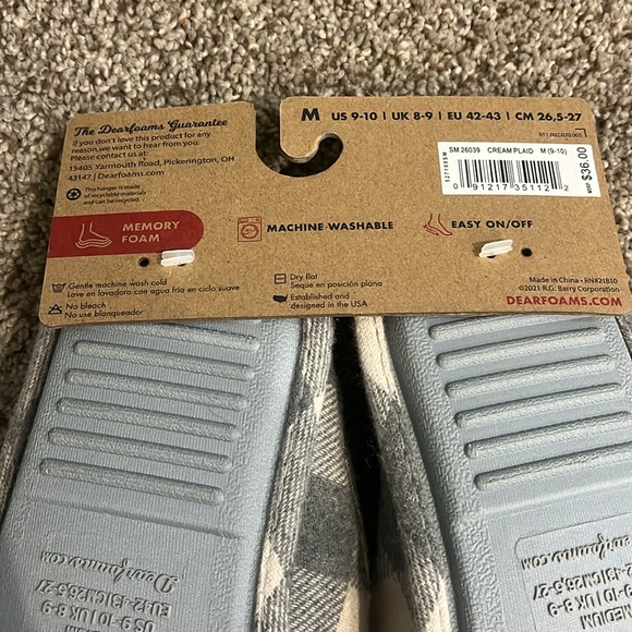 Dearfoams “Papa Bear” Memory Foam Slippers Size Medium 9-10 - Picture 5 of 6